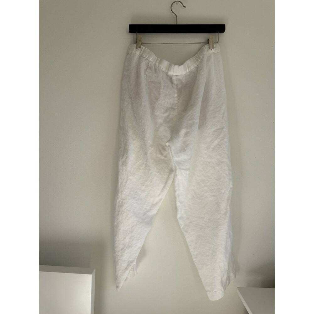 ✿ J.Jill Love Linen White Pull On Pants 100% Linen M Petite Casual Summer